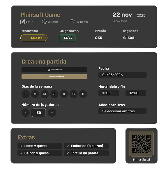 Creación de partidas flexible en Plairsoft Manager